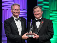 David Thompson is presented with the 2019 RNASA National Space Trophy by Mr. Frank Culbertson